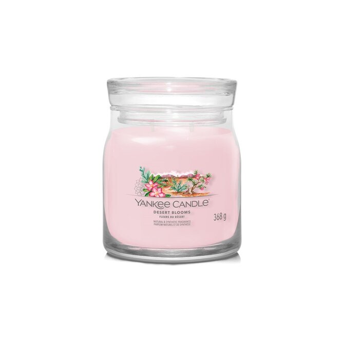 Yankee Candle vonná svíčka Signature ve skle střední Desert Blooms 368g Růžová