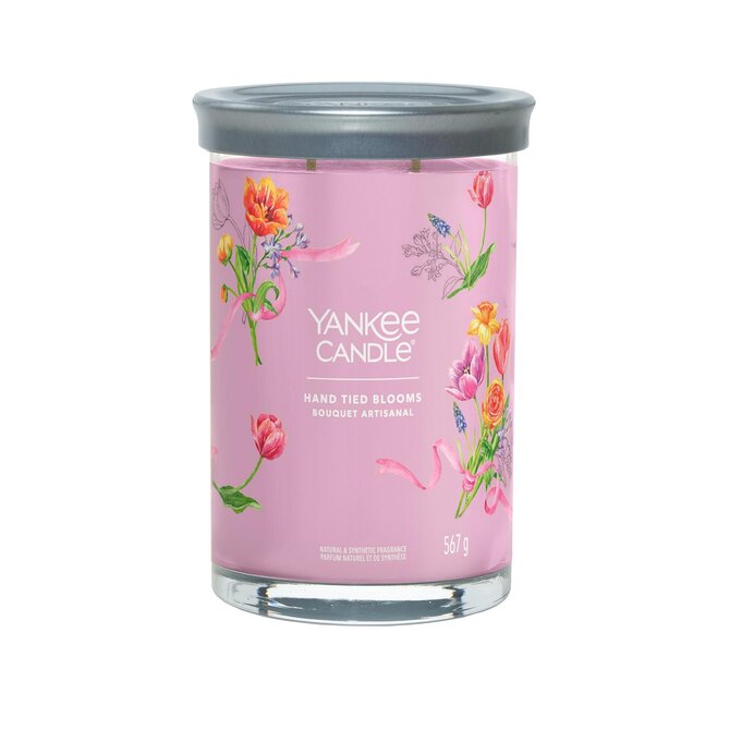 Yankee Candle vonná svíčka Signature Tumbler ve skle velká Hand Tied Blooms 567g Fialová