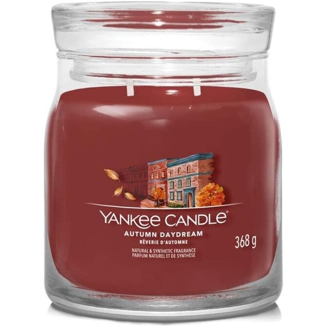 Yankee Candle vonná svíčka Signature ve skle střední Autumn Daydream 368 g Hnědá