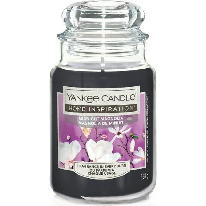 Yankee Candle vonná svíčka Classic ve skle velká Midnight Magnolia 538 g černo-červená