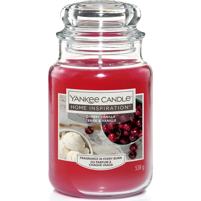 Yankee Candle vonná svíčka Classic ve skle velká Cherry Vanilla 538 g Červená