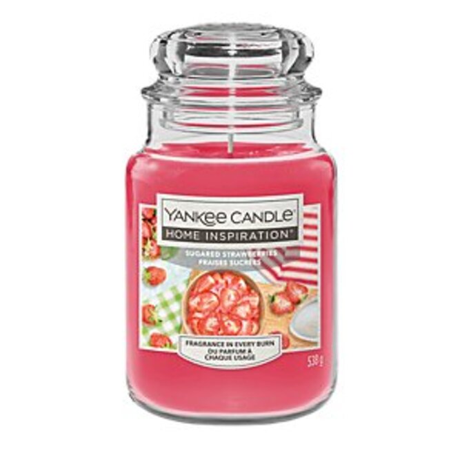 Yankee Candle vonná svíčka Classic ve skle velká Sugared Strawberries 538 g Růžová