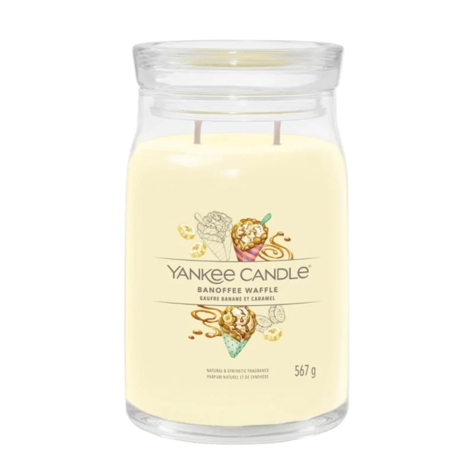 Yankee Candle vonná svíčka Signature velká Banoffee Waffle 567g Žlůtá