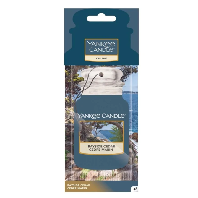 Yankee Candle visačka do auta Bayside Cedar Modrá