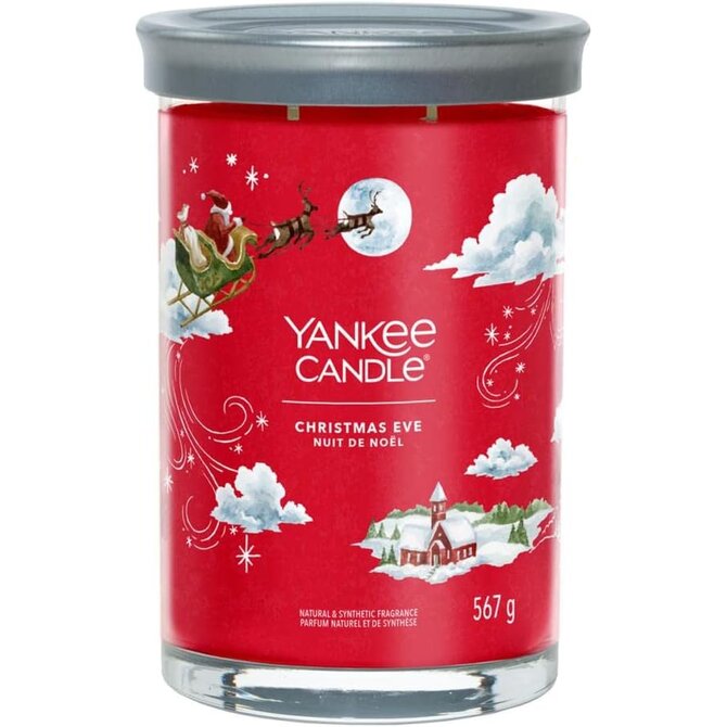 Yankee Candle vonná svíčka Signature Tumbler ve skle velká Christmas Eve 567g Červená