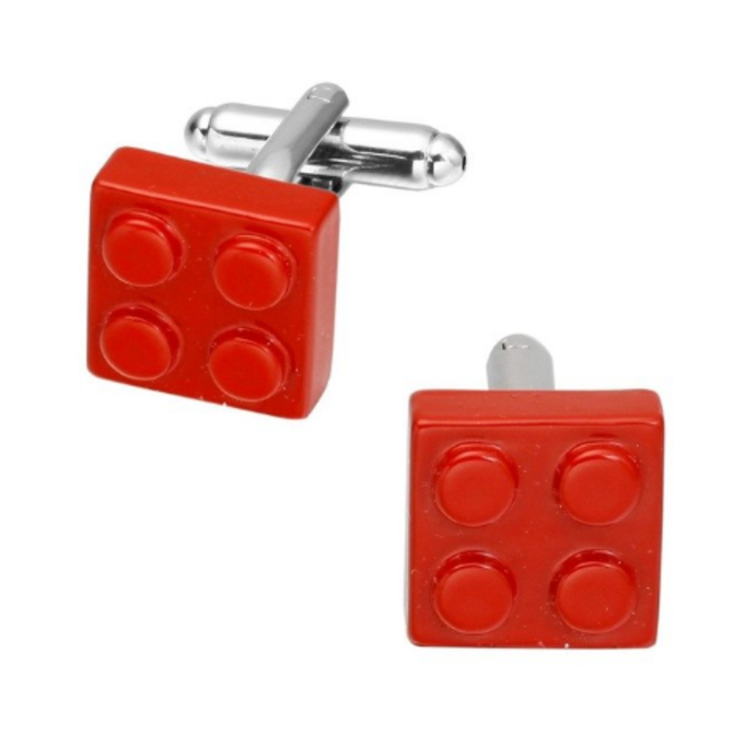 Manžetové knoflíčky červené Lego Červená, Ocel