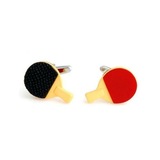 Manžetové knoflíčky ping pong stolní tenis Červená, černá, Ocel