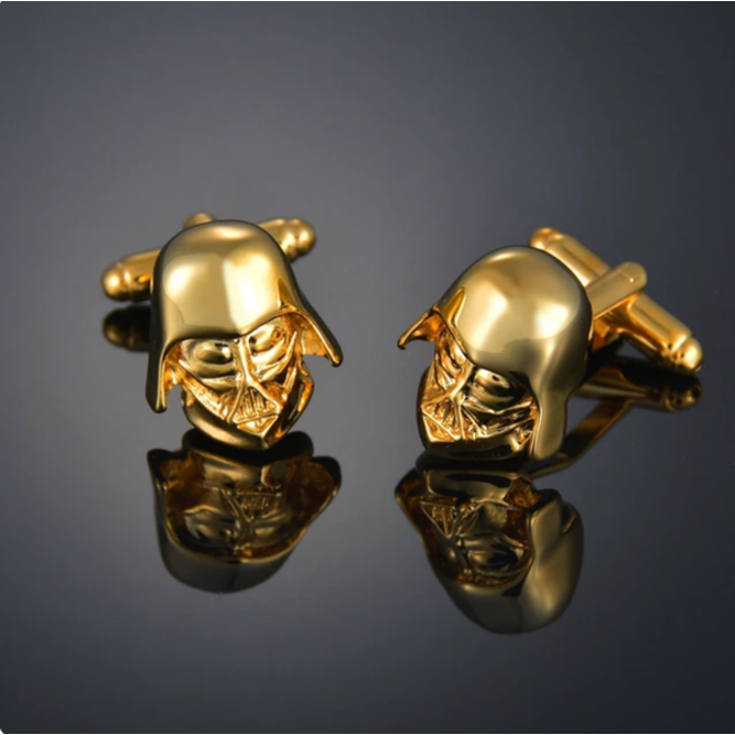 Manžetové knoflíčky Darth Vader Star Wars gold Zaltá, Ocel