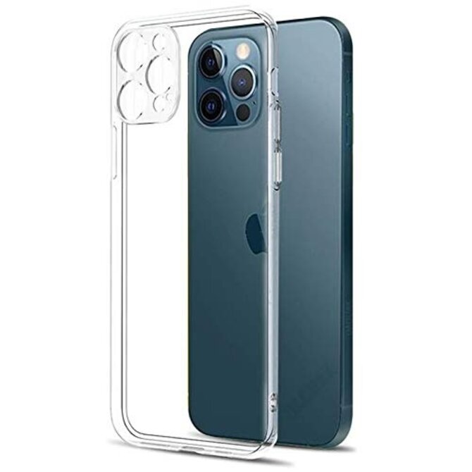 Průhledný pružný obal s krytím kamery	pro iPhone 13 Pro Max (6,7) transparentní, silikon