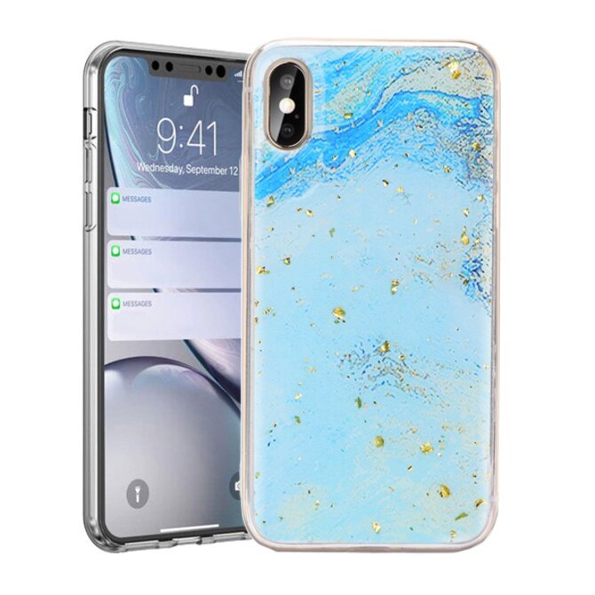 Gelové modré MARBLE SCALES pouzdro / kryt na XIAOMI Redmi Note 8