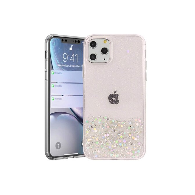 Gelové třpytivé růžové GLITTER STARS pouzdro / kryt na SAMSUNG A715 Galaxy A71