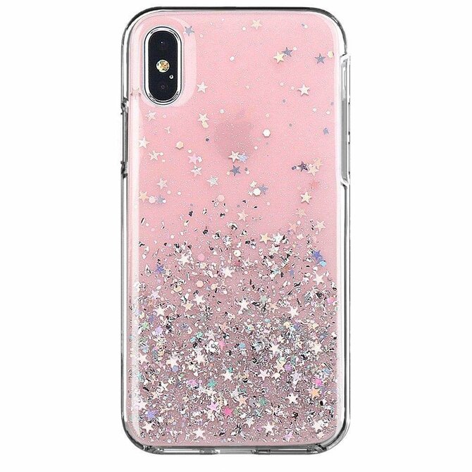 Gelové třpytivé růžové GLITTER STARS pouzdro / kryt na SAMSUNG M317 Galaxy M31s