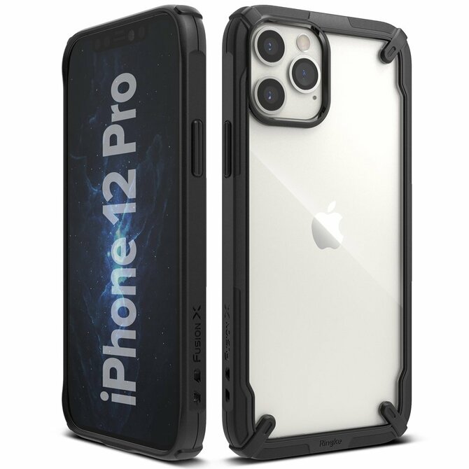 RINGKE hybridní pouzdro / kryt FUSION-X černé na APPLE iPhone 12 / iPhone 12 Pro