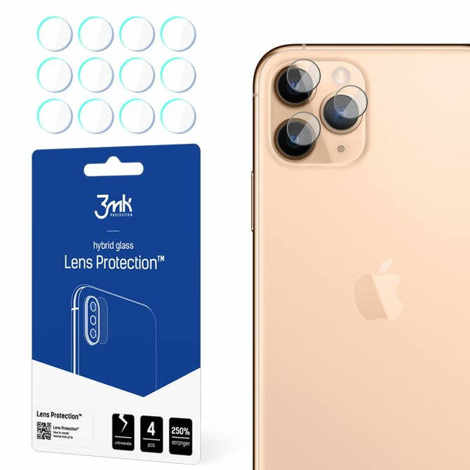 Hybridní sklo 3MK na zadní fotoaparát APPLE iPhone 11 Pro (sada 4ks)