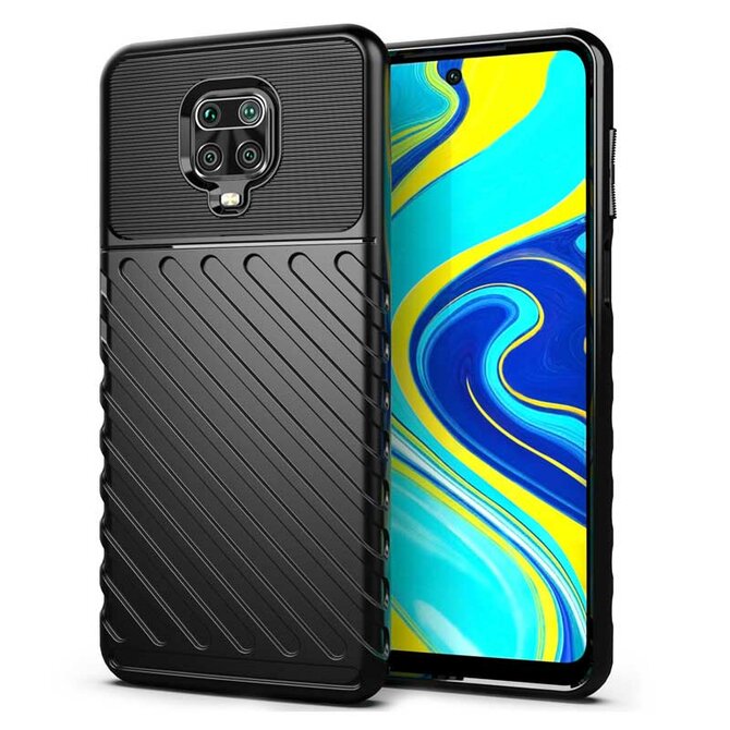 Gelové černé THUNDER SHIELD pouzdro / kryt na XIAOMI Redmi Note 9 Pro / 9S