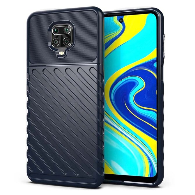 Gelové modré THUNDER SHIELD pouzdro / kryt na XIAOMI Redmi Note 9 Pro / 9S