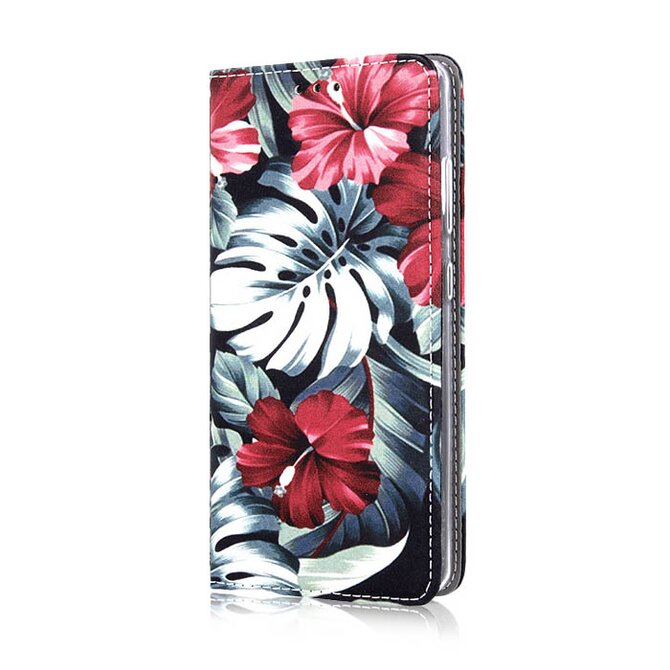 Peněženkové SMART MAGNET pouzdro / kryt na SAMSUNG A225 Galaxy A22 LTE - vzor RED FLOWER