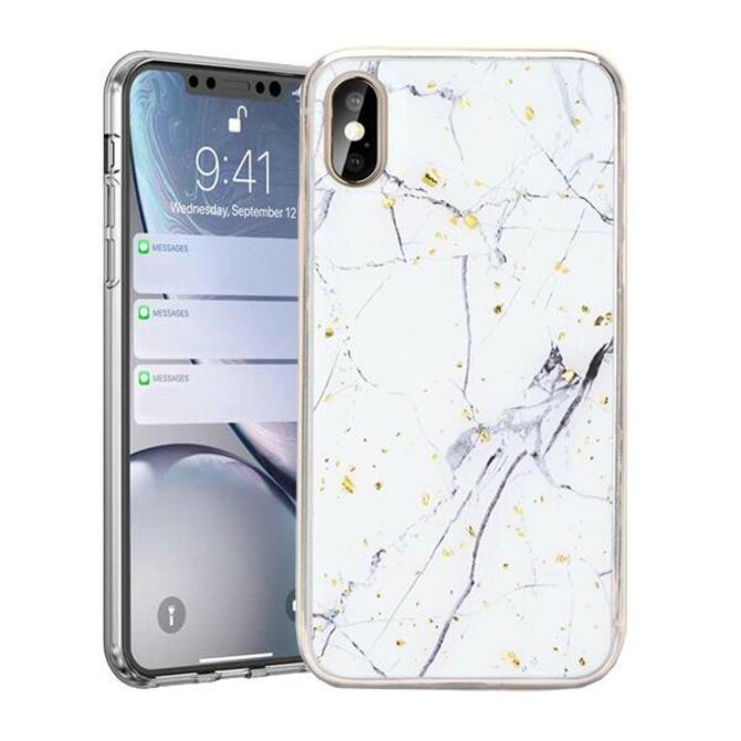 Gelové bílé MARBLE SCALES pouzdro na SAMSUNG M215 Galaxy M21