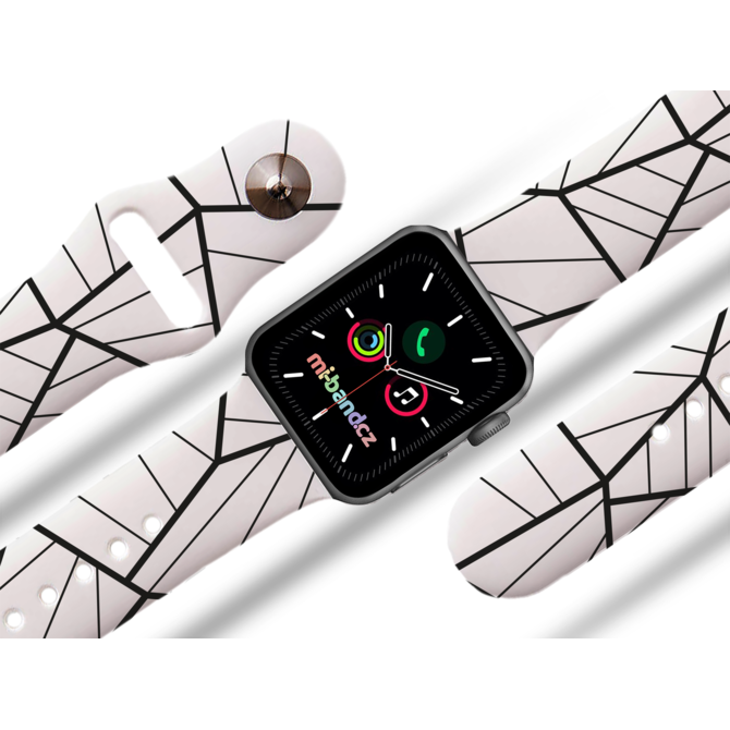 Apple watch řemínek Mnohoúhelníky - 38/40/41mm, barva pásku bílá