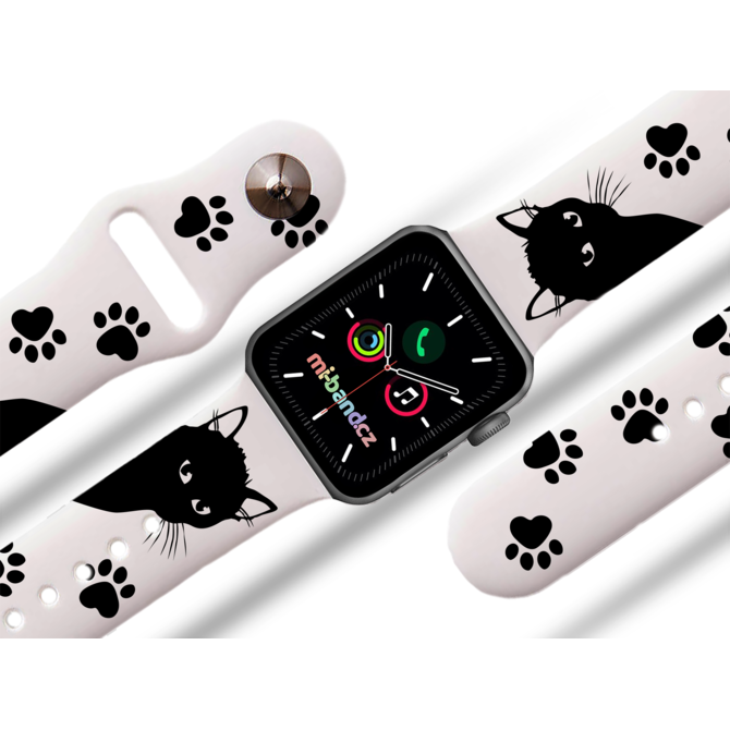 Apple watch řemínek Kočičák - Bílá - 38/40/41mm