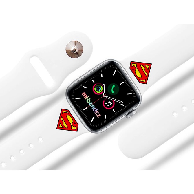 Apple watch řemínek Superman - Logo - 38/40/41mm, barva pásku bílá