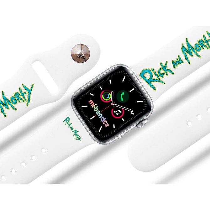 Apple watch řemínek Rick and Morty - Logo 2 - 42/44/45mm, barva pásku bílá