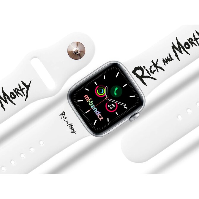 Apple watch řemínek Rick and Morty - Logo - 42/44/45mm, barva pásku bílá