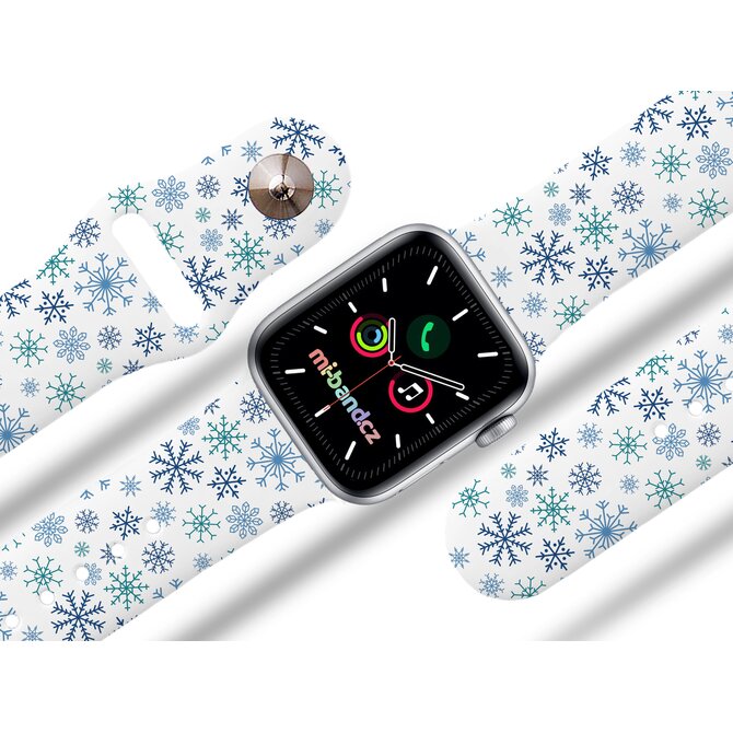 Apple watch řemínek Vločky - Bílá - 38/40/41mm