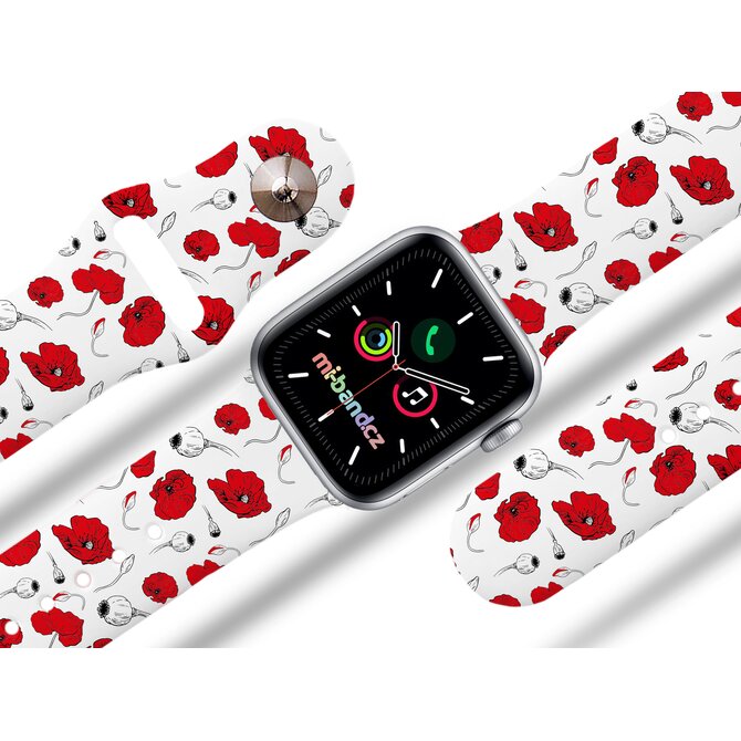 Apple watch řemínek Vlčí máky - 42/44/45mm