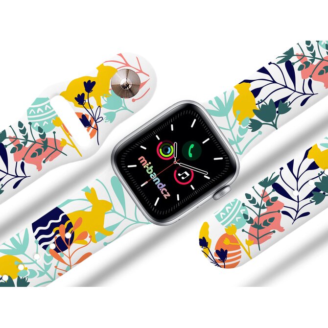 Apple watch řemínek Zajíci v trávě - Bílá - 38/40/41mm