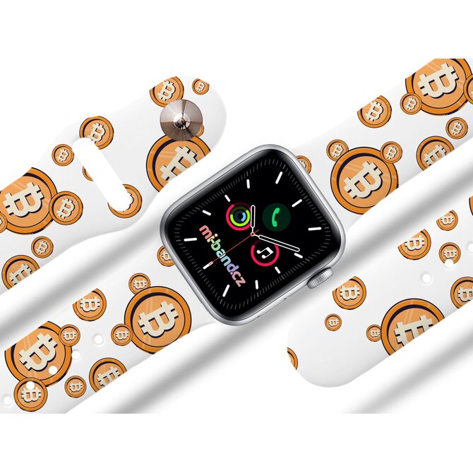 Apple watch řemínek Bitcoin - Bílá - 38/40/41mm