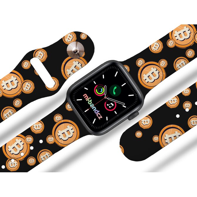 Apple watch řemínek Bitcoin - Černá - 42/44/45mm