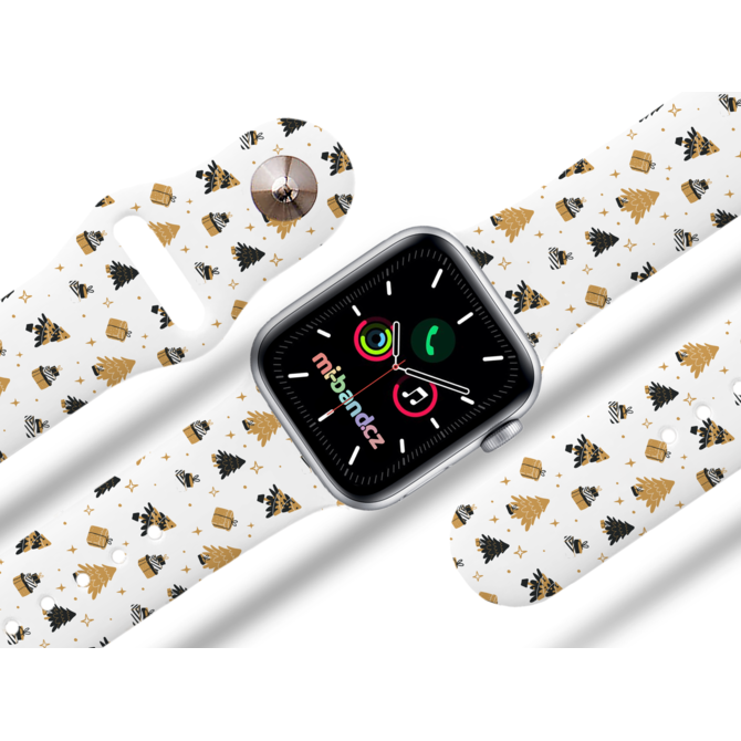 Apple watch řemínek Vánoční stromky s dárky - 42/44/45mm