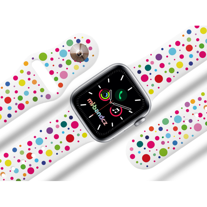 Apple watch řemínek Puntíky - Bílá - 38/40/41mm