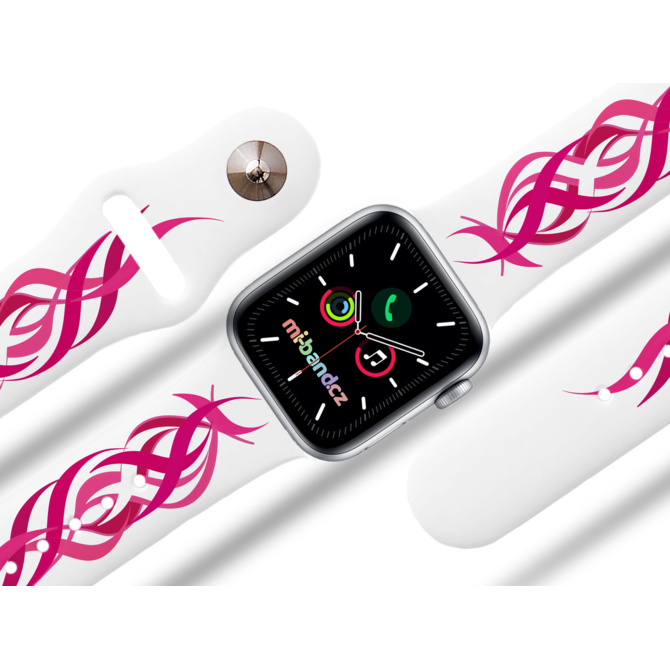 Apple watch řemínek Pink tattoo - 38/40/41mm, barva pásku bílá