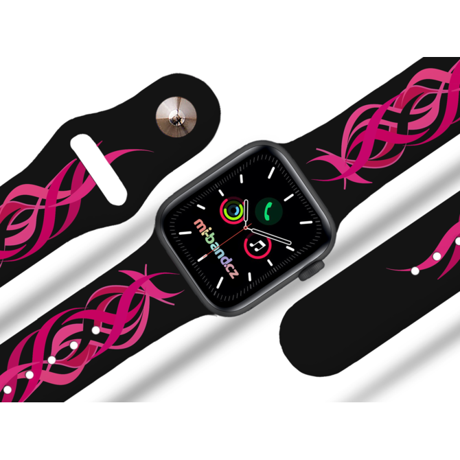 Apple watch řemínek Pink tattoo - 38/40/41mm, barva pásku černá