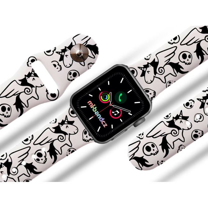 Apple watch řemínek Unicorn black - Bílá - 42/44/45mm