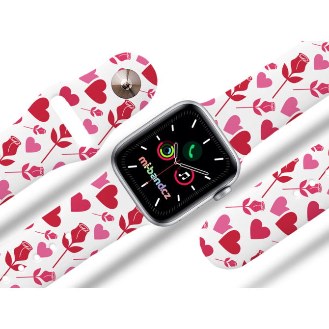 Apple watch řemínek Srdce a růže - 38/40/41mm