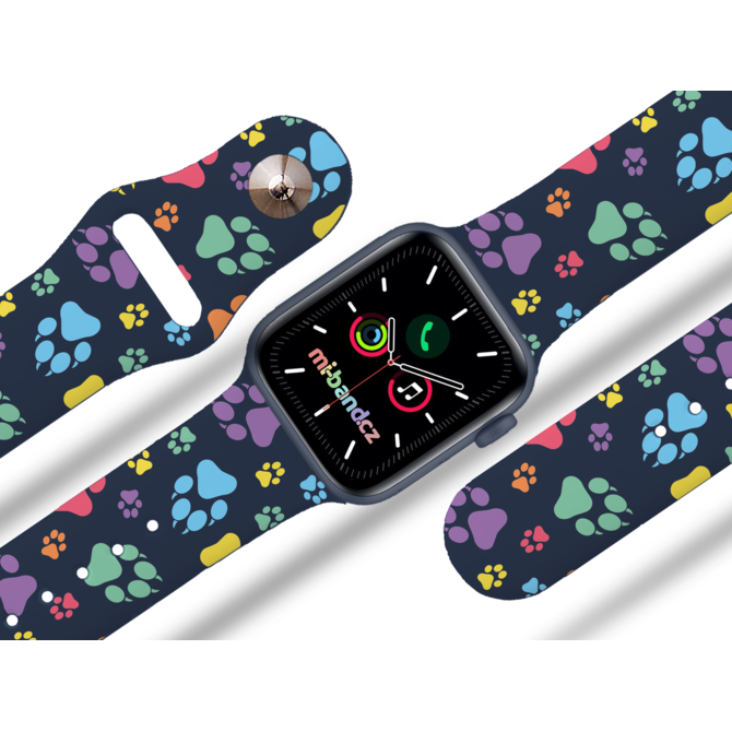 Apple watch řemínek Barevné pacičky - Modrá - 38/40/41mm