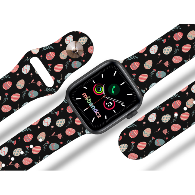 Apple watch řemínek Vajíčka a kytičky - 38/40/41mm, barva pásku černá