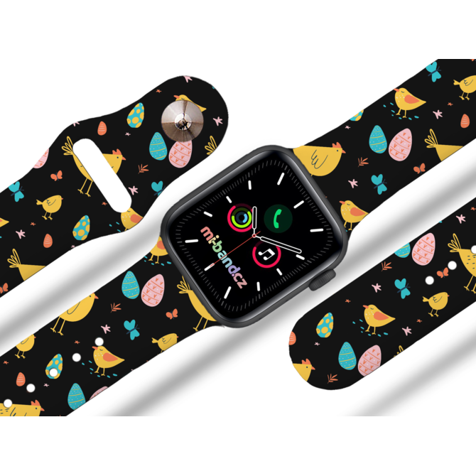 Apple watch řemínek Slepičky - 38/40/41mm, barva pásku černá