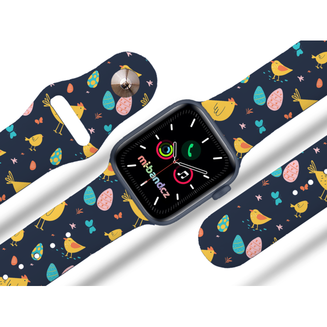 Apple watch řemínek Slepičky - 42/44/45mm, barva pásku modrá