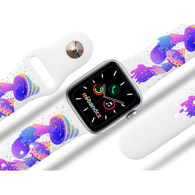 Apple watch řemínek Houbičky - Bílá - 42/44/45mm