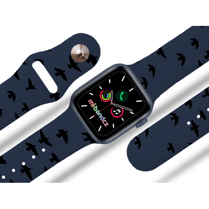 Apple watch řemínek Ptáci - Modrá - 42/44/45mm