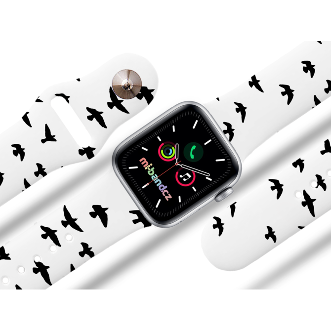 Apple watch řemínek Ptáci - Bílá - 42/44/45mm