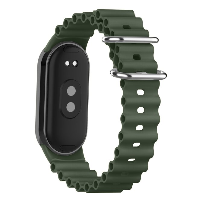 Vroubkovaný náramek s přezkou Mi Band 8 - khaki -