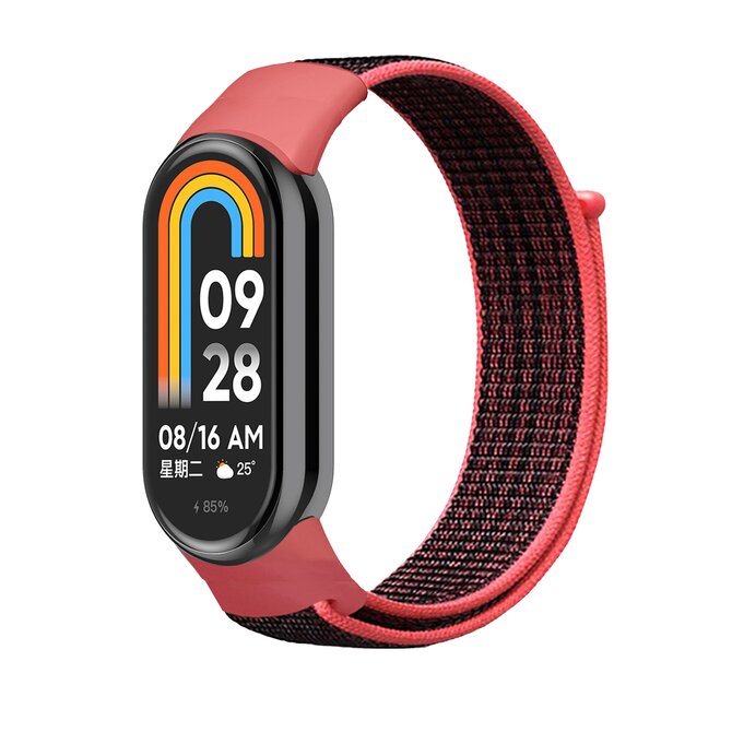 Náhradní náramek SportNylon Mi band 8 - Červeno-Černá -