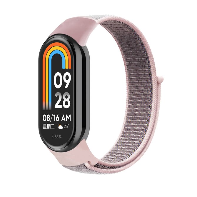 Náhradní náramek SportNylon Mi band 8 - Růžovo-Šedá -