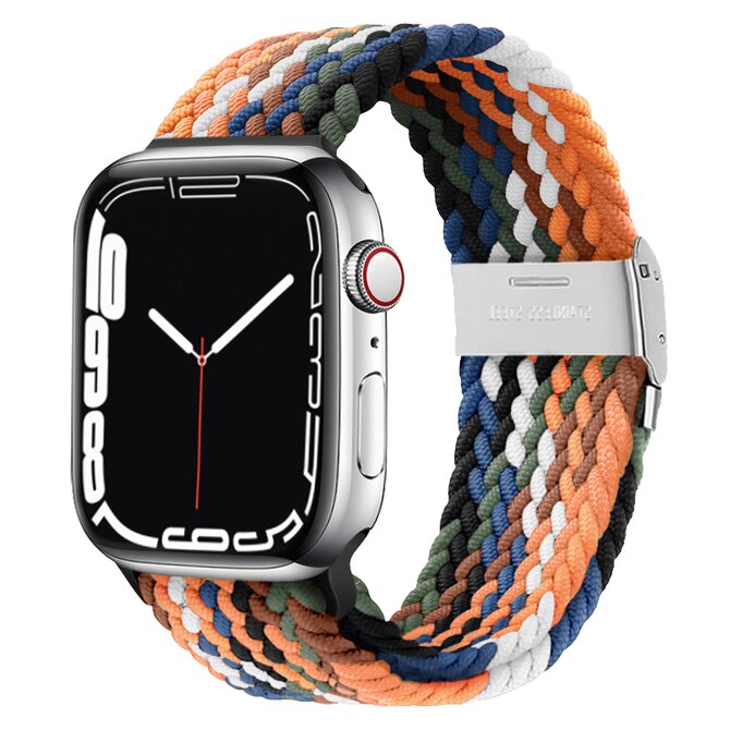 Pletený řemínek pro Apple Watch 42/44/45/49mm - Oranžovo-modro-zelený - -