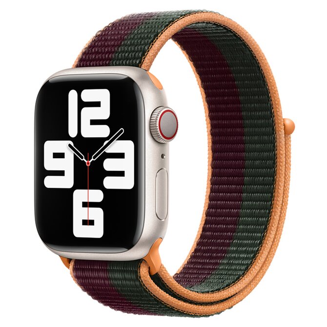 Nylonový řemínek pro Apple Watch 38/40/41mm - Vínovo-oranžovo-zelená - -